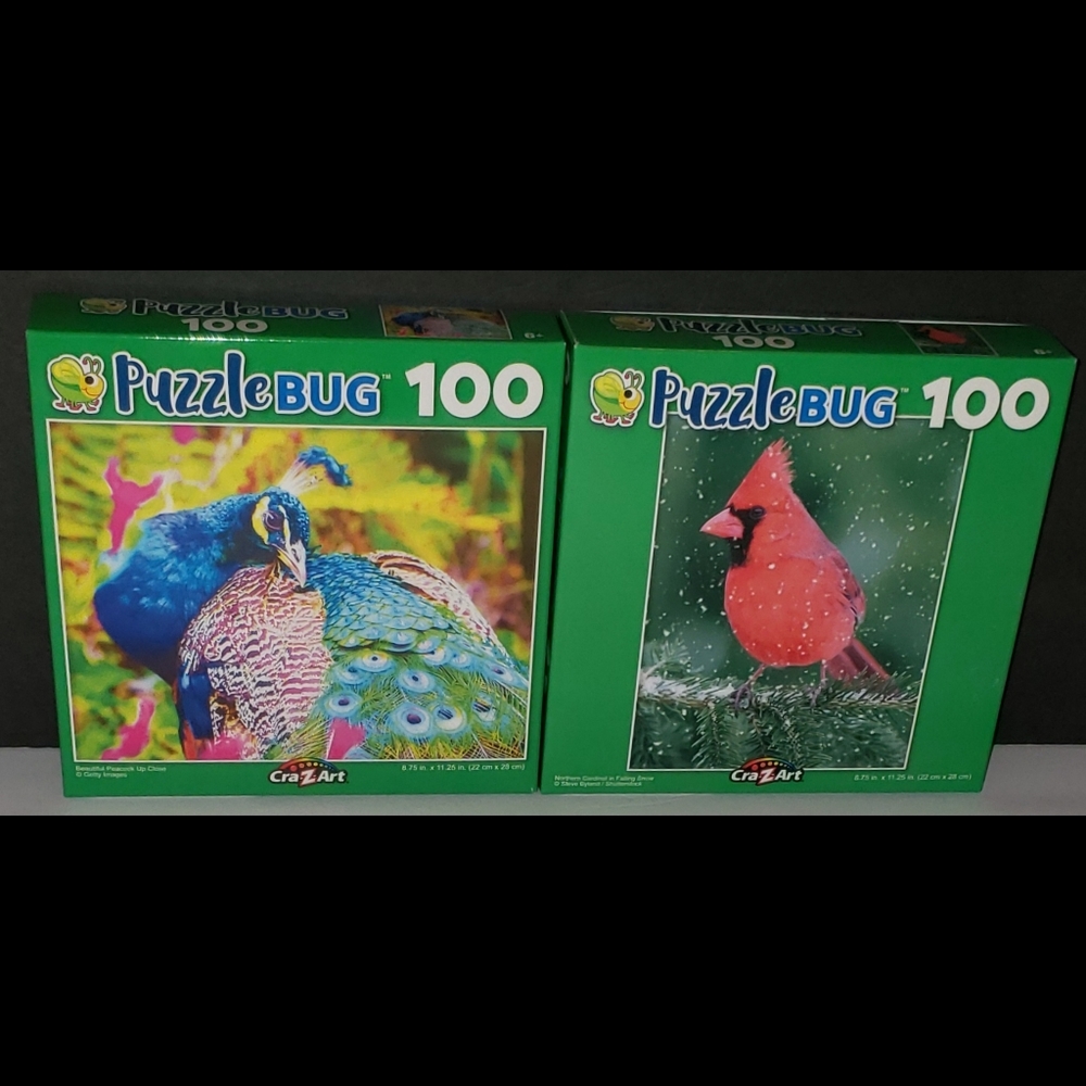 NIB 2 PuzzleBug 100 Piece Puzzles